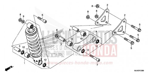 REAR CUSHION CB500XAH de 2017